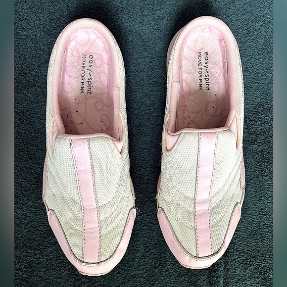 EASY SPIRIT “Move For Pink” Limited Edition White-Pink Travel Time Clogs, 8.5M - Picture 2 of 15